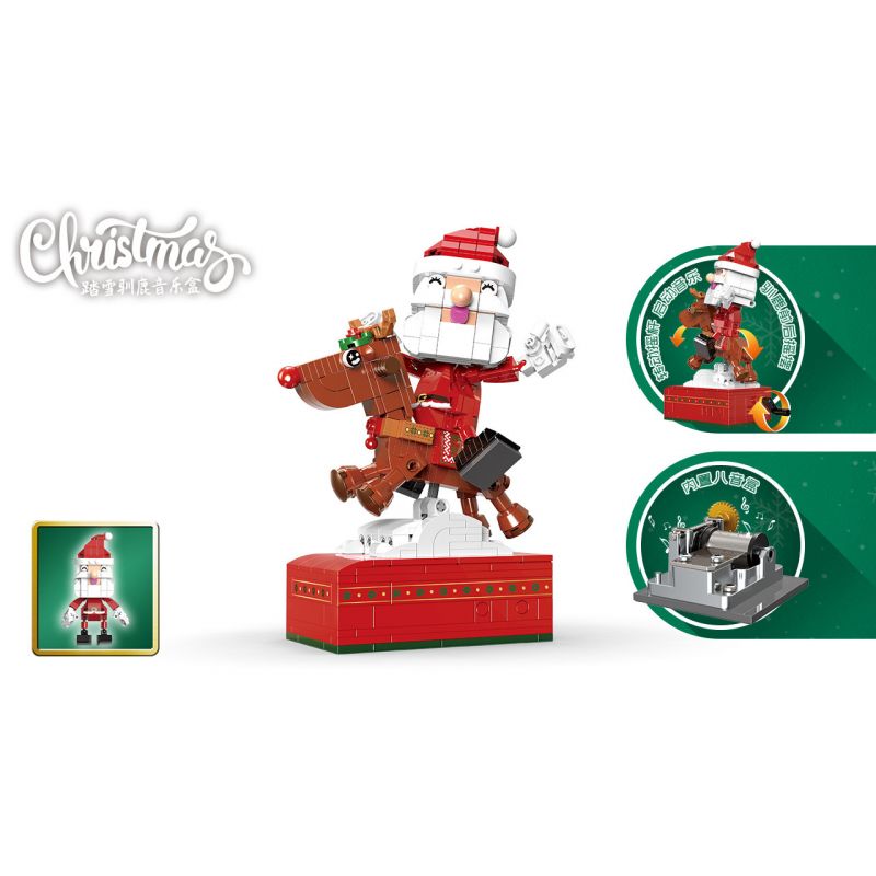 XINGBAO XB-18019 18019 XB18019 non  HỘP NHẠC TUẦN LỘC ĐI TRÊN TUYẾT bộ đồ chơi xếp lắp ráp ghép mô hình Creator Sáng Tạo 442 khối