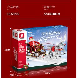 REOBRIX 66002 non  GIÁNG SINH XE TRƯỢT TUYẾT bộ đồ chơi xếp lắp ráp ghép mô hình Seasonal CHRISTMAS SLEIGH Mùa Lễ Hội 1572 khối