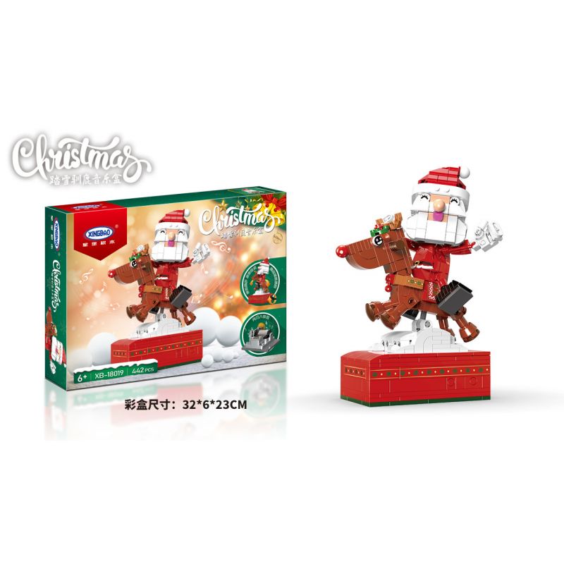 XINGBAO XB-18019 18019 XB18019 non  HỘP NHẠC TUẦN LỘC ĐI TRÊN TUYẾT bộ đồ chơi xếp lắp ráp ghép mô hình Creator Sáng Tạo 442 khối