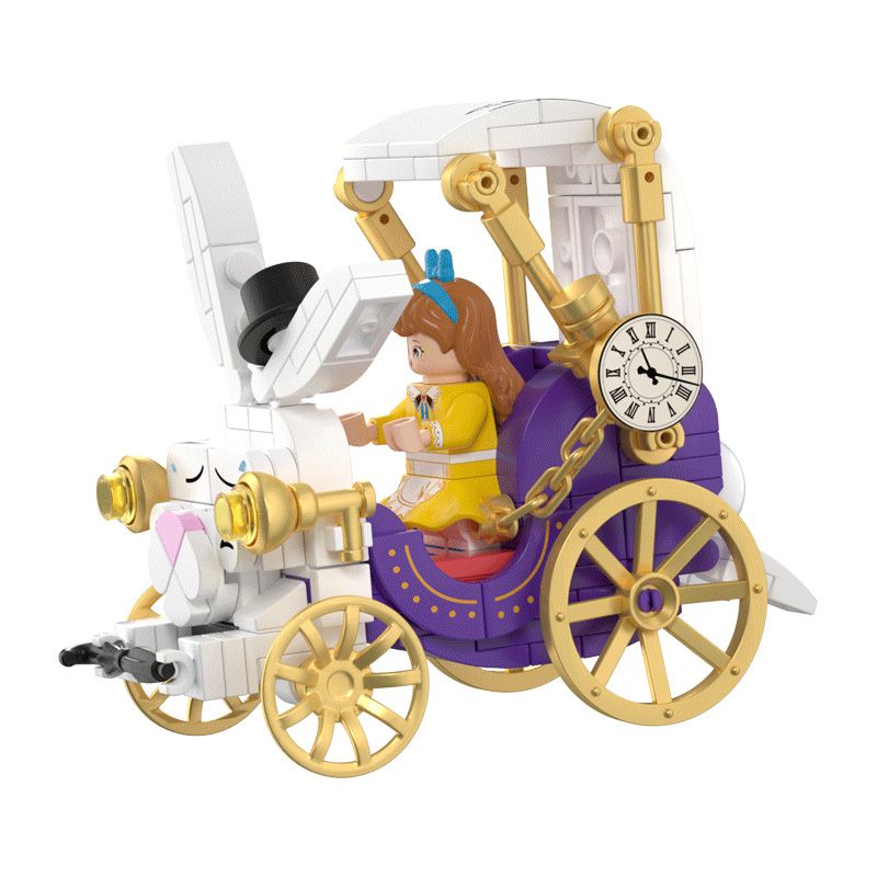 WEKKI 506177 non Lego THỎ CỔ ĐIỂN CÔ BÉ ALICE bộ đồ chơi xếp lắp ráp ghép mô hình FAIRY TALE TOWN MINI-CAR RIBBIT BUBBLE 197 khối