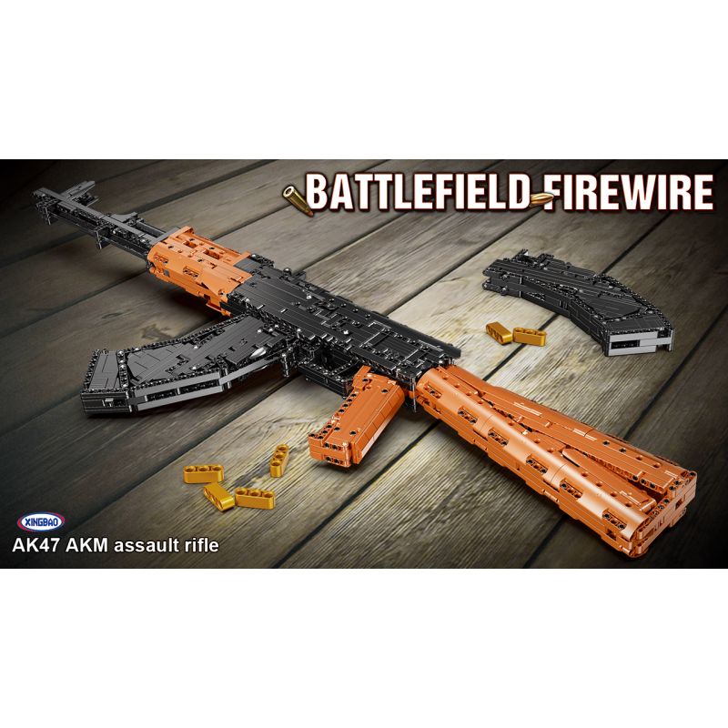 XINGBAO XB-24006 24006 XB24006 non  SÚNG TRƯỜNG TẤN CÔNG AK47 AKM bộ đồ chơi xếp lắp ráp ghép mô hình Pubg Battlegrounds AK47 AKM ASSAULT RIFLE Bắn Súng 1393 khối
