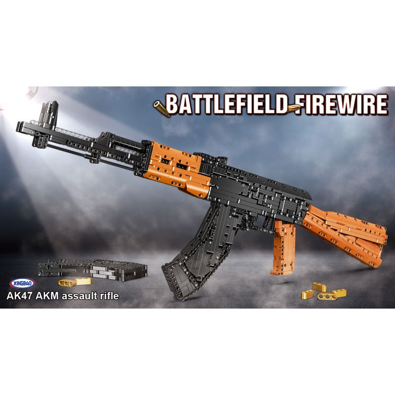 XINGBAO XB-24006 24006 XB24006 non  SÚNG TRƯỜNG TẤN CÔNG AK47 AKM bộ đồ chơi xếp lắp ráp ghép mô hình Pubg Battlegrounds AK47 AKM ASSAULT RIFLE Bắn Súng 1393 khối
