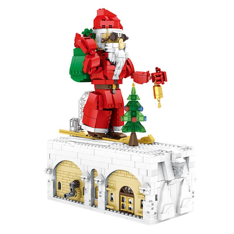 REOBRIX 66001 non Lego ÔNG GIÀ NOEN bộ đồ chơi xếp lắp ráp ghép mô hình Seasonal SANTA COMING Mùa Lễ Hội 1039 khối