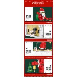 REOBRIX 66001 non  ÔNG GIÀ NOEN bộ đồ chơi xếp lắp ráp ghép mô hình Seasonal SANTA COMING Mùa Lễ Hội 1039 khối