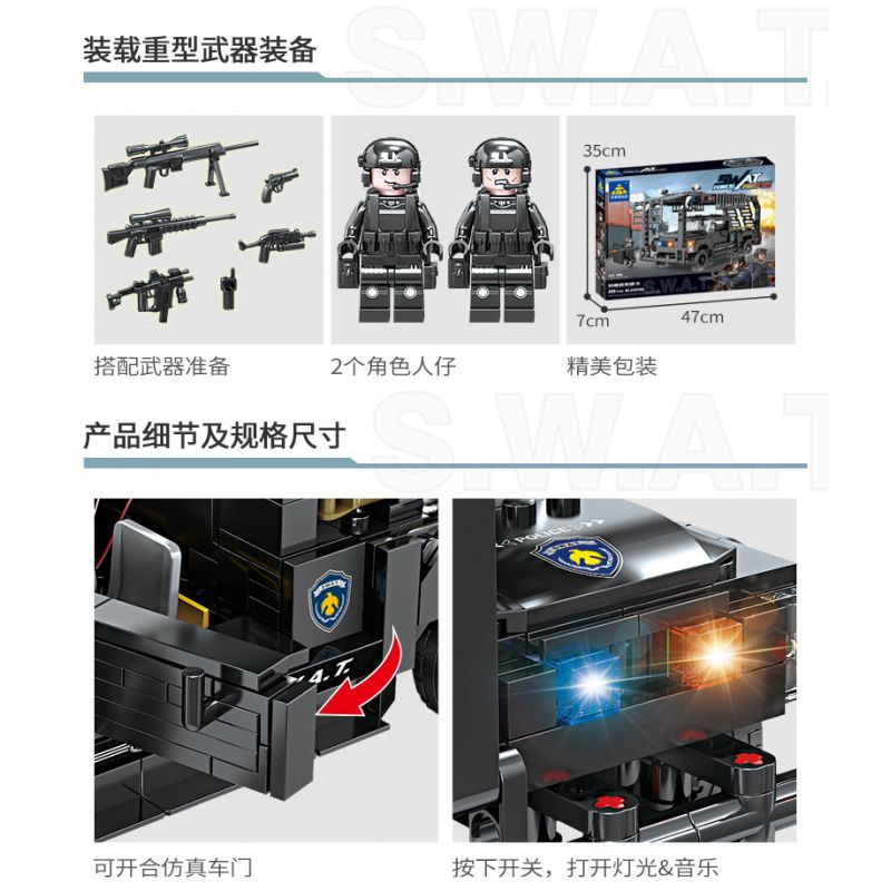 Kazi KY67280 67280 non  XE BÁN TẢI CÓ VŨ TRANG bộ đồ chơi xếp lắp ráp ghép mô hình 466 khối