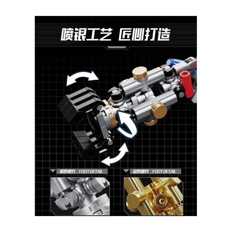 WANGAO 188001 non  GẤU CƠ BẠO LỰC 400% bộ đồ chơi xếp lắp ráp ghép mô hình BEAR ROBOT MECHANICAL VIOLENCE 1471 khối