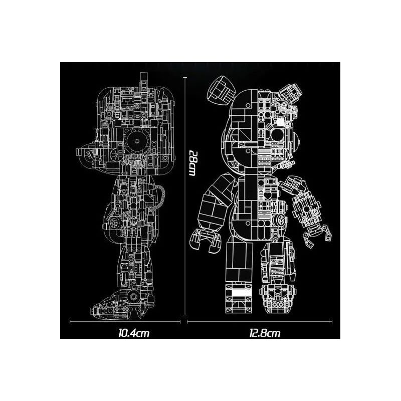 WANGAO 188001 non  GẤU CƠ BẠO LỰC 400% bộ đồ chơi xếp lắp ráp ghép mô hình BEAR ROBOT MECHANICAL VIOLENCE 1471 khối