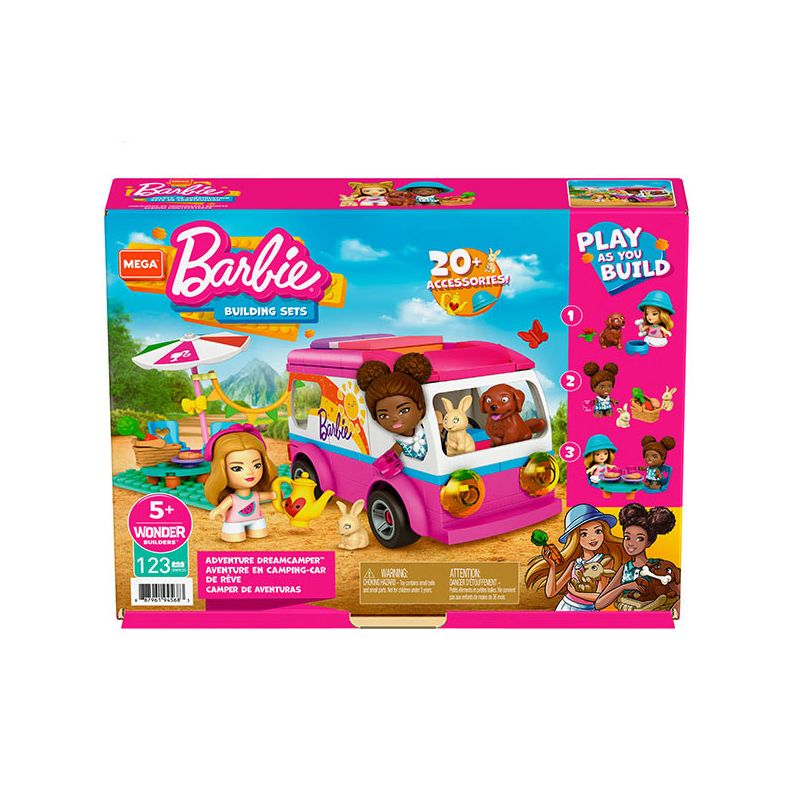 MEGA BLOKS GWR35 non  BARBIE GIẤC MƠ TRẠI bộ đồ chơi xếp lắp ráp ghép mô hình Girl Con Gái 123 khối
