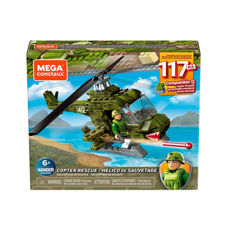 MEGA BLOKS GNY51 non  TRỰC THĂNG CỨU HỘ CHIẾN ĐẤU bộ đồ chơi xếp lắp ráp ghép mô hình Military Army Quân Sự Bộ Đội 117 khối