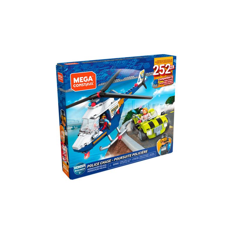 MEGA BLOKS GLK55 non  ĐUỔI THEO GIẢI CỨU THÀNH PHỐ bộ đồ chơi xếp lắp ráp ghép mô hình City 252 khối