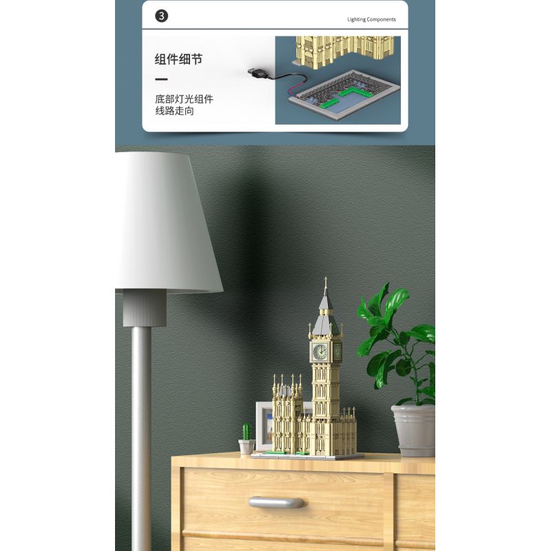 XINGBAO XB-18025 18025 XB18025 non  ĐỒNG HỒ LỚN bộ đồ chơi xếp lắp ráp ghép mô hình Buildings BIG BEN 815 khối