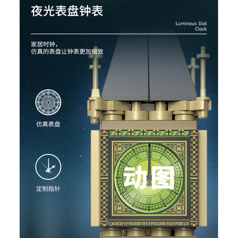 XINGBAO XB-18025 18025 XB18025 non  ĐỒNG HỒ LỚN bộ đồ chơi xếp lắp ráp ghép mô hình Buildings BIG BEN 815 khối