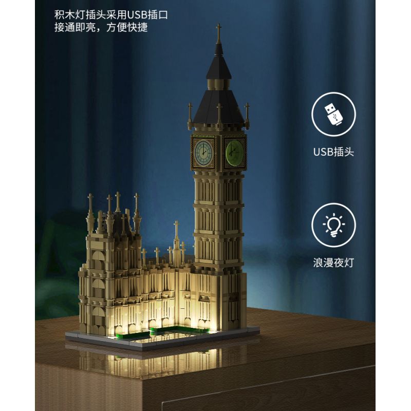 XINGBAO XB-18025 18025 XB18025 non  ĐỒNG HỒ LỚN bộ đồ chơi xếp lắp ráp ghép mô hình Buildings BIG BEN 815 khối