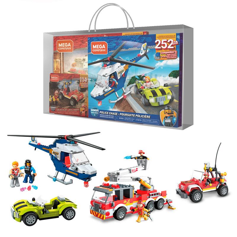 MEGA BLOKS HGL40 non  GÓI GIÁ TRỊ CỨU HỘ THÀNH PHỐ bộ đồ chơi xếp lắp ráp ghép mô hình City 252 khối