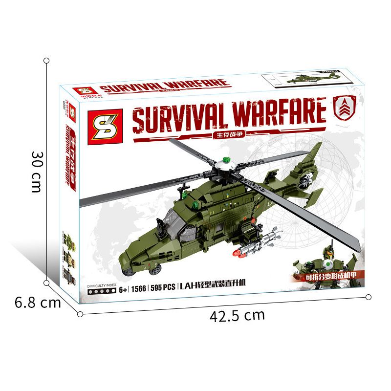 SEMBO 207052 SHENG YUAN SY 1566 non Lego PHÁO HẠM HẠNG NHẸ LAH bộ đồ chơi xếp lắp ráp ghép mô hình Military Army SURVIVAL WARFARE Quân Sự Bộ Đội 595 khối