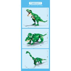 GUDI 50102 non  HUNG DỮ TYRANNOSAURUS REX BRACHIOSAURUS TRICERATOPS bộ đồ chơi xếp lắp ráp ghép mô hình CREATIVE WORKS 372 khối