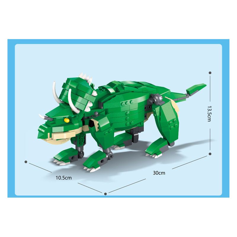 GUDI 50102 non  HUNG DỮ TYRANNOSAURUS REX BRACHIOSAURUS TRICERATOPS bộ đồ chơi xếp lắp ráp ghép mô hình CREATIVE WORKS 372 khối