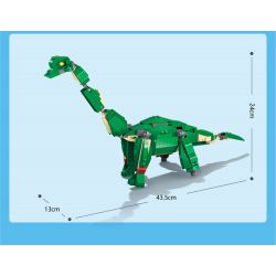 GUDI 50102 non  HUNG DỮ TYRANNOSAURUS REX BRACHIOSAURUS TRICERATOPS bộ đồ chơi xếp lắp ráp ghép mô hình CREATIVE WORKS 372 khối