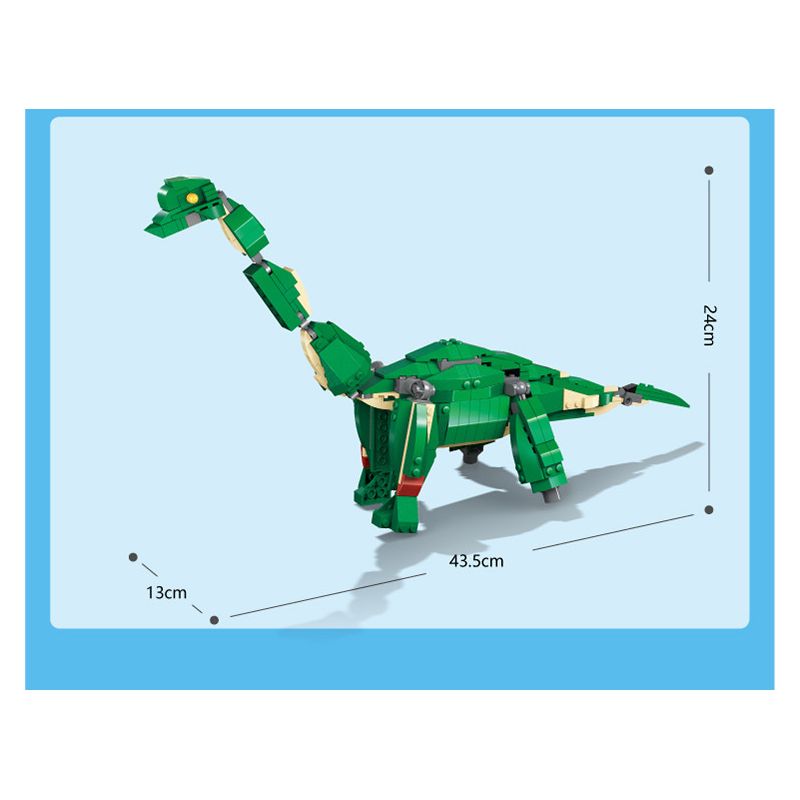 GUDI 50102 non  HUNG DỮ TYRANNOSAURUS REX BRACHIOSAURUS TRICERATOPS bộ đồ chơi xếp lắp ráp ghép mô hình CREATIVE WORKS 372 khối