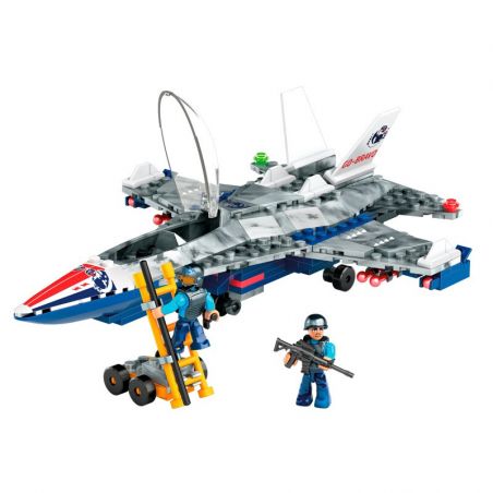MEGA BLOKS GNY53 non  MÁY BAY PHẢN LỰC CỨU HỘ bộ đồ chơi xếp lắp ráp ghép mô hình Military Army FIGHTER JET Quân Sự Bộ Đội 221 khối