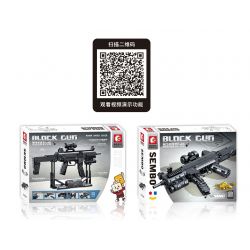 SEMBO 702980 non  SÚNG TIỂU LIÊN LS7. bộ đồ chơi xếp lắp ráp ghép mô hình 1507 khối