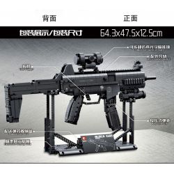 SEMBO 702980 non  SÚNG TIỂU LIÊN LS7. bộ đồ chơi xếp lắp ráp ghép mô hình 1507 khối