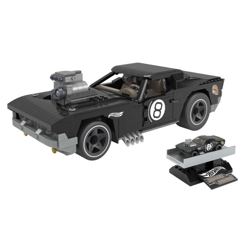 MEGA BLOKS HDJ98 non  BÁNH XE NÓNG TRÁNH tỷ lệ 1:20 bộ đồ chơi xếp lắp ráp ghép mô hình Mini Racing Pacemaker HOT WHEELS RODGER DODGER Đua Xe Mini 1011 khối