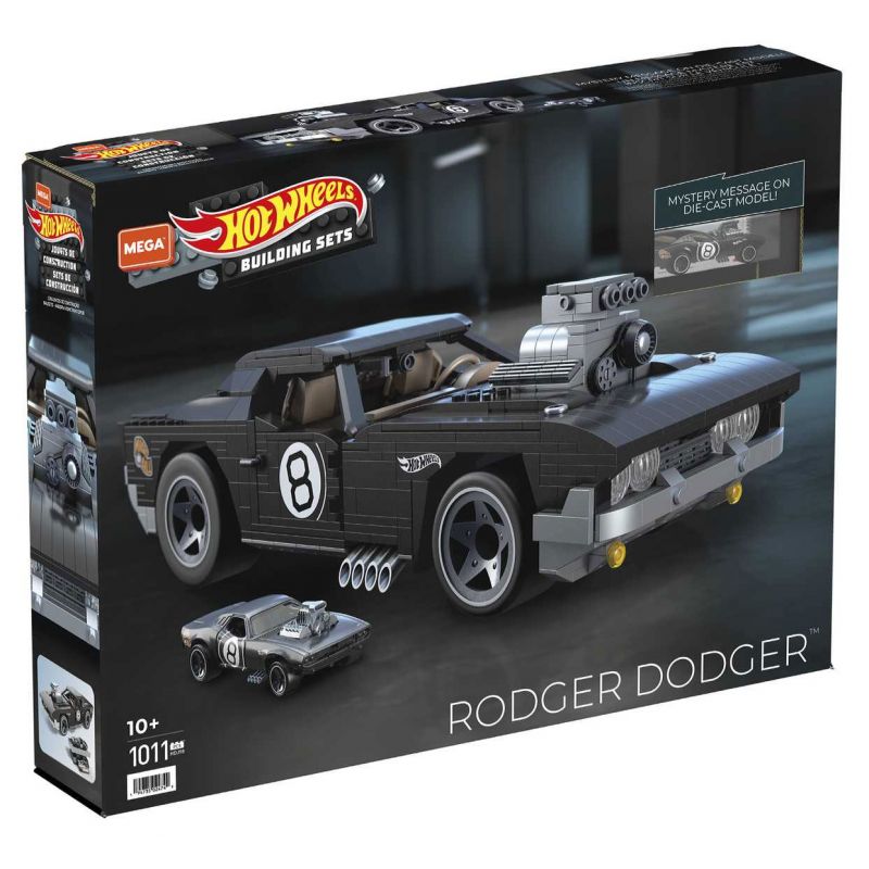 MEGA BLOKS HDJ98 non  BÁNH XE NÓNG TRÁNH tỷ lệ 1:20 bộ đồ chơi xếp lắp ráp ghép mô hình Mini Racing Pacemaker HOT WHEELS RODGER DODGER Đua Xe Mini 1011 khối