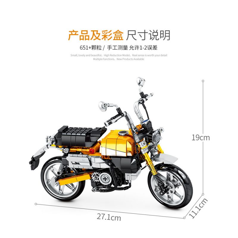 SEMBO 701605 non  XE MÁY KHỈ HONDA bộ đồ chơi xếp lắp ráp ghép mô hình  HONDA MONKEY Kỹ Thuật Công Nghệ Cao Mô Hình Phương Tiện 651 khối