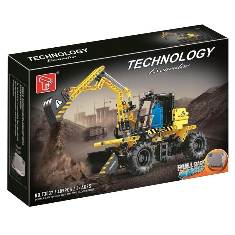 TA GAOLE T3037 3037 non Lego MÁY XÚC KÉO LÙI Ô TÔ bộ đồ chơi xếp lắp ráp ghép mô hình Technic EXCAVATOR Kỹ Thuật Công Nghệ Cao Mô Hình Phương Tiện 489 khối