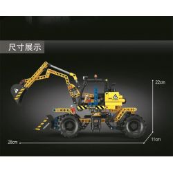 TA GAOLE T3037 3037 non  MÁY XÚC KÉO LÙI Ô TÔ bộ đồ chơi xếp lắp ráp ghép mô hình  EXCAVATOR Kỹ Thuật Công Nghệ Cao Mô Hình Phương Tiện 489 khối
