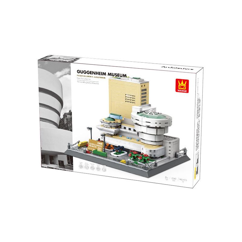 WANGE 5242 non  BẢO TÀNG SOLOMON GUGGENHEIM NEW YORK bộ đồ chơi xếp lắp ráp ghép mô hình Star Wars SOLOMON GUGGENHEIM MUSEUM Chiến Tranh Giữa Các Vì Sao 902 khối