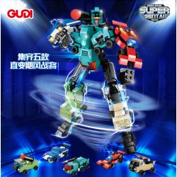 GUDI 40202A 40202B 40202C 40202D 40202E non  CHIẾN BINH BÃO 5 KẾT HỢP bộ đồ chơi xếp lắp ráp ghép mô hình SUPER SENTAI 357 khối