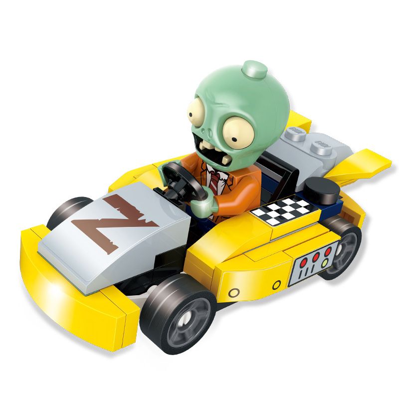 GUDI 60011 60011A 60011B 60011C 60011D non  XE KÉO ZOMBIE 4 LOẠI bộ đồ chơi xếp lắp ráp ghép mô hình Plants Vs Zombies Hoa Quả Nổi Giận 255 khối