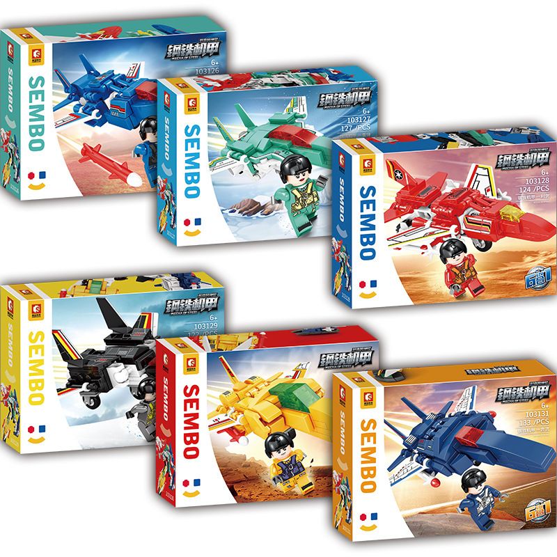 SEMBO 103126 103127 103128 103129 103130 103131 non  MÁY THÉP NẾP NHĂN CỦA GIÓ 1 bộ đồ chơi xếp lắp ráp ghép mô hình Transformers MECHA OF STEEL Robot Đại Chiến Người Máy Biến Hình 754 khối