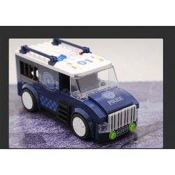 WANGE 2891 non  XE TÙ CẢNH SÁT S91 bộ đồ chơi xếp lắp ráp ghép mô hình City Thành Phố 99 khối