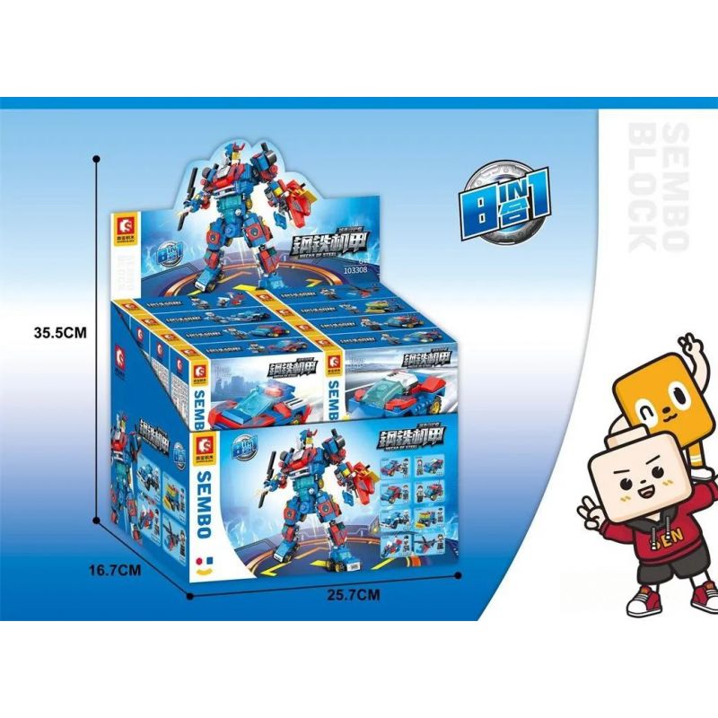 SEMBO 103309 103310 103311 103312 103313 103314 103315 103308 non  IRON MECHA NGƯỜI BẢO VỆ THÀNH PHỐ bộ đồ chơi xếp lắp ráp ghép mô hình Transformers MECHA OF STEEL Robot Đại Chiến Người Máy Biến Hình 479 khối