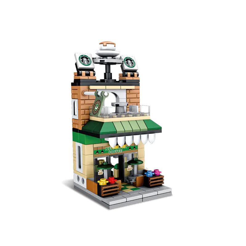 PanlosBrick 657047 Panlos Brick 657047 non Lego QUÁN CÀ PHÊ bộ đồ chơi xếp lắp ráp ghép mô hình 236 khối