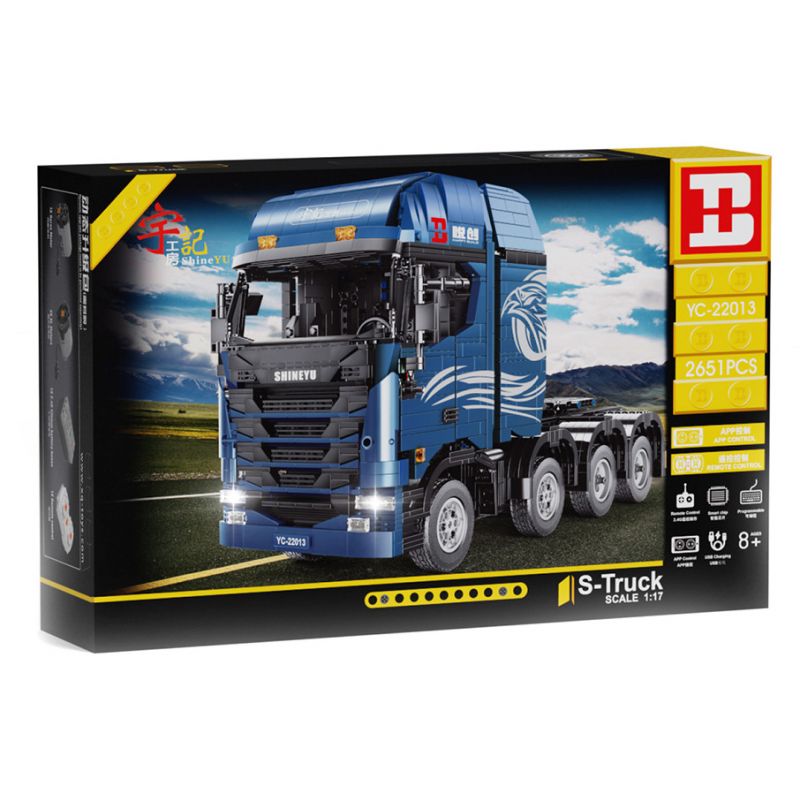HAPPY BUILD SHINEYU XINYU YC-22013 22013 YC22013 non  RƠ MOÓC XE TẢI YUJI 1:17 tỷ lệ 1:17 bộ đồ chơi xếp lắp ráp ghép mô hình Build Team SHINE YU S-TRUCK Đội Xây Dựng 2651 khối