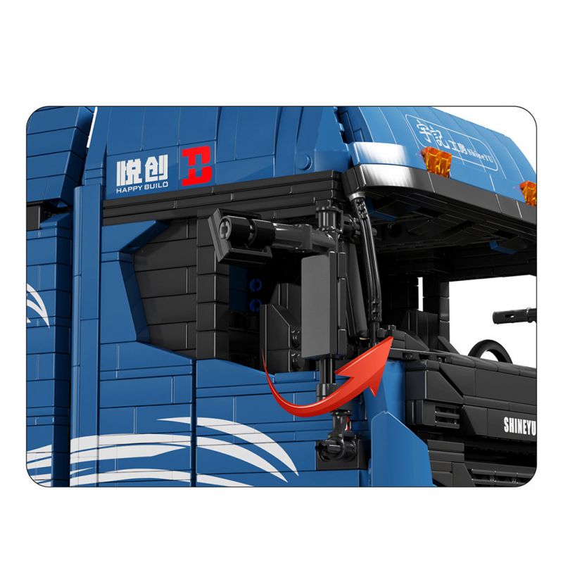 HAPPY BUILD SHINEYU XINYU YC-22013 22013 YC22013 non  RƠ MOÓC XE TẢI YUJI 1:17 tỷ lệ 1:17 bộ đồ chơi xếp lắp ráp ghép mô hình Build Team SHINE YU S-TRUCK Đội Xây Dựng 2651 khối