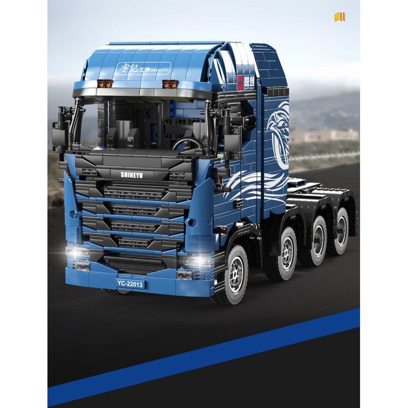 HAPPY BUILD SHINEYU XINYU YC-22013 22013 YC22013 non  RƠ MOÓC XE TẢI YUJI 1:17 tỷ lệ 1:17 bộ đồ chơi xếp lắp ráp ghép mô hình Build Team SHINE YU S-TRUCK Đội Xây Dựng 2651 khối