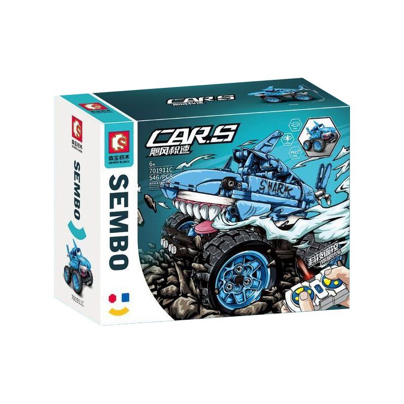 SEMBO 701911C non  XE TẢI QUÁI VẬT ĐIỀU KHIỂN TỪ XA CÁ MẬP KHỔNG LỒ HANHAI bộ đồ chơi xếp lắp ráp ghép mô hình CAR.S 546 khối