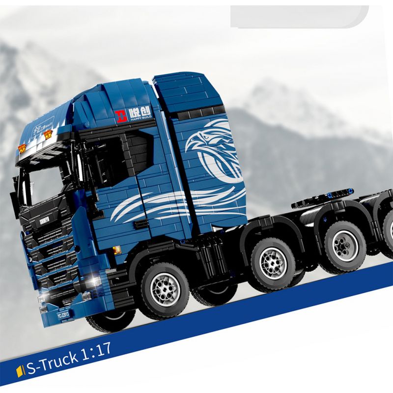 HAPPY BUILD SHINEYU XINYU YC-22013 22013 YC22013 non  RƠ MOÓC XE TẢI YUJI 1:17 tỷ lệ 1:17 bộ đồ chơi xếp lắp ráp ghép mô hình Build Team SHINE YU S-TRUCK Đội Xây Dựng 2651 khối