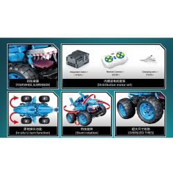 SEMBO 701911C non  XE TẢI QUÁI VẬT ĐIỀU KHIỂN TỪ XA CÁ MẬP KHỔNG LỒ HANHAI bộ đồ chơi xếp lắp ráp ghép mô hình CAR.S 546 khối