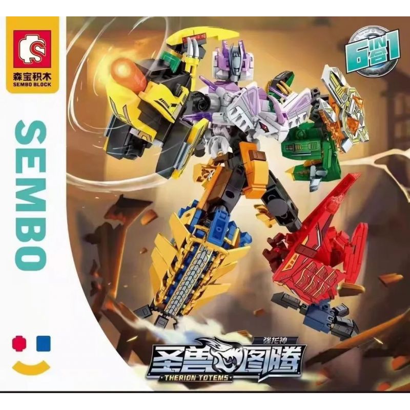 SEMBO 103145 103146 103147 103148 103149 103150 non  MẠNH THẦN LONG 6 PHONG CÁCH bộ đồ chơi xếp lắp ráp ghép mô hình Therion Totems 589 khối