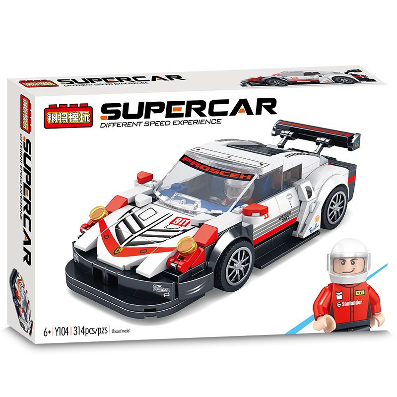 STEEL GENERALS Y104 non Lego XE 8 Ô VUÔNG PORSCHE bộ đồ chơi xếp lắp ráp ghép mô hình 314 khối