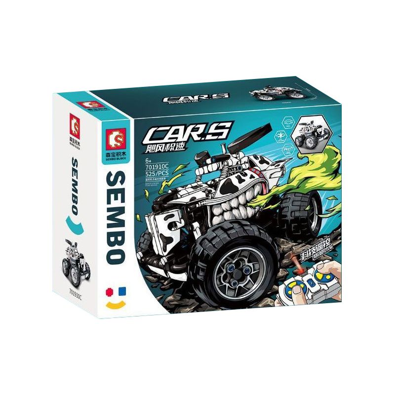 SEMBO 701910C non  XE TẢI QUÁI VẬT ĐIỀU KHIỂN TỪ XA CHO CHÓ ĐỐM bộ đồ chơi xếp lắp ráp ghép mô hình CAR.S 525 khối