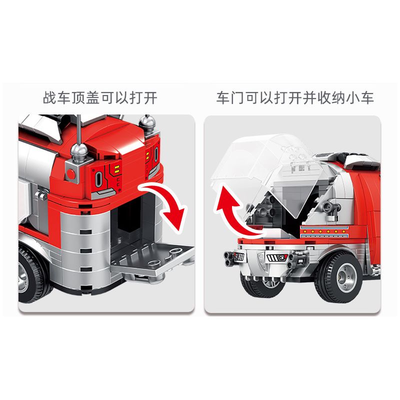 PanlosBrick 690020 Panlos Brick 690020 non  XE DI ĐỘNG bộ đồ chơi xếp lắp ráp ghép mô hình Ultraman ULTRAMAN MOBILE CHARIOT Vệ Binh Vũ Trụ Siêu Nhân Điện Quang 722 khối