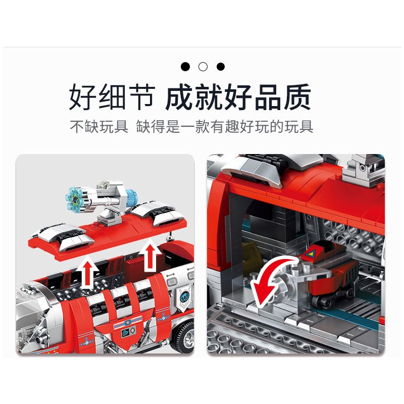 PanlosBrick 690020 Panlos Brick 690020 non  XE DI ĐỘNG bộ đồ chơi xếp lắp ráp ghép mô hình Ultraman ULTRAMAN MOBILE CHARIOT Vệ Binh Vũ Trụ Siêu Nhân Điện Quang 722 khối