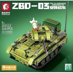 SEMBO 203112 non  XE CHIẾN ĐẤU ĐỔ BỘ ĐƯỜNG KHÔNG ZBD-03 bộ đồ chơi xếp lắp ráp ghép mô hình Military Army ZBD-03 AIRBORNE ARMORED IFV Quân Sự Bộ Đội 324 khối